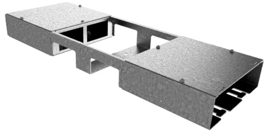 Produktbild DBH 200 200  -  Doppelbox DBH 200 für 2x2 FLF horizontal aus SVZ 1.25mm, leer